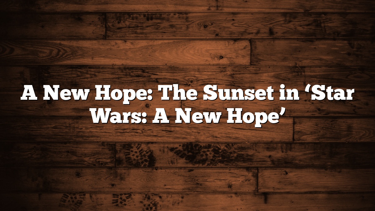A New Hope: The Sunset in ‘Star Wars: A New Hope’