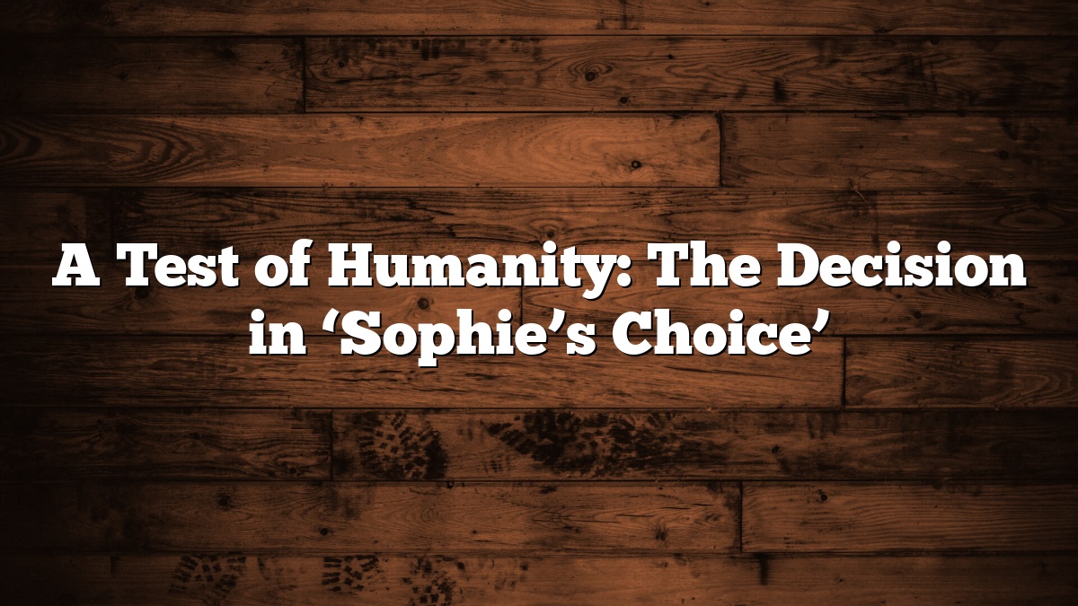 A Test of Humanity: The Decision in ‘Sophie’s Choice’