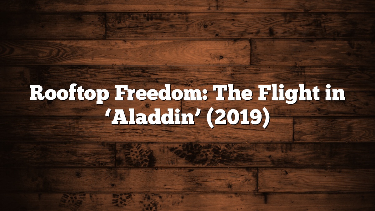 Rooftop Freedom: The Flight in ‘Aladdin’ (2019)